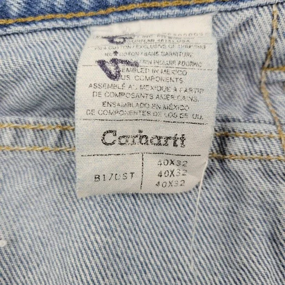 Carhartt B17 Relaxed Fit Jeans Mens 40 x 32 Measures 37 x 30.5 100% Cotton Blue - Picture 6 of 11